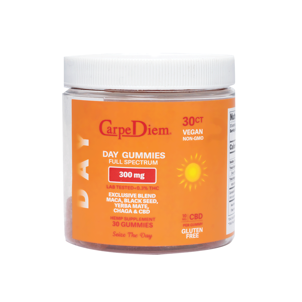 Day Gummies Infused with 10mg CBD, Mushrooms, Herbs & Adaptogens — Retail Jar